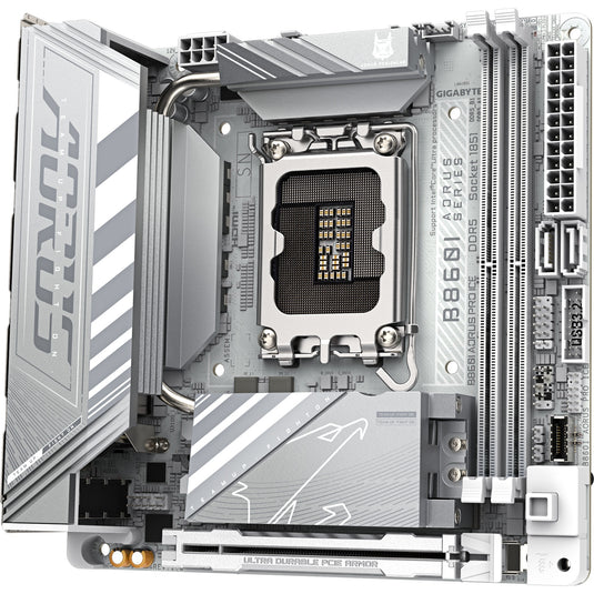 Gigabyte b860i aorus pro ice socket 1851 moederbord (zilver, raid, 2.5gb-lan, wi-fi 7, bt, sound, mini-itx)