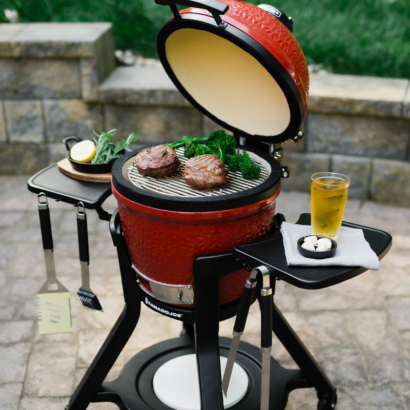 Load image into Gallery viewer, Kamado joe joe jr®-kar met zijtafels barbecuewagen (zwart)
