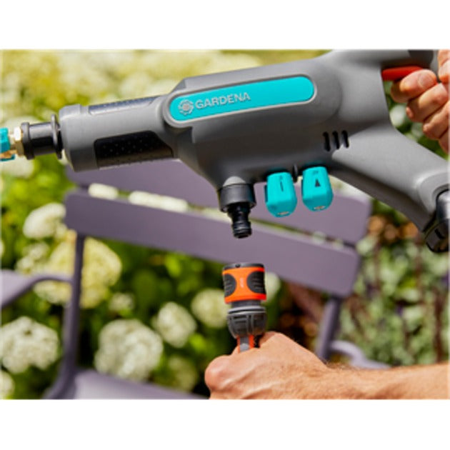 Load image into Gallery viewer, Gardena aquaclean 24 18 v p4a kant-en-klare set drukreiniger (grijs turquoise, 14800-20, accu inbegrepen)
