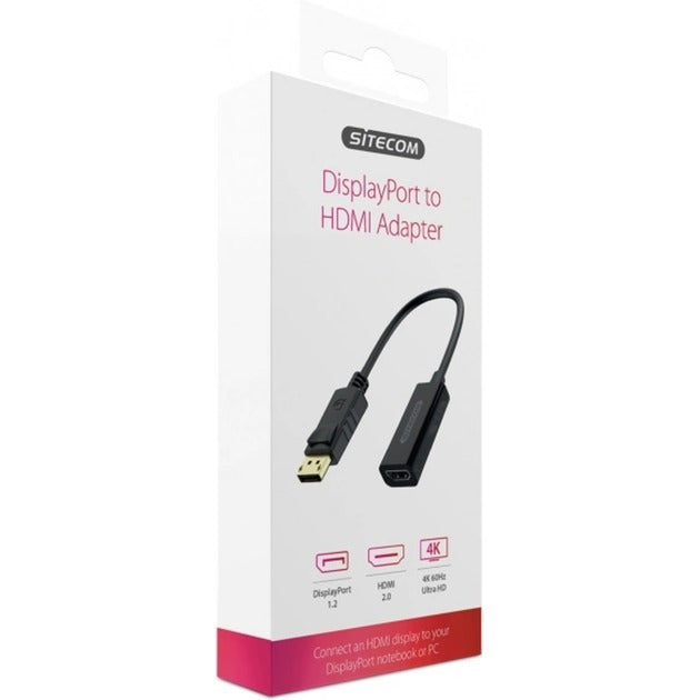 Load image into Gallery viewer, Sitecom displayport naar hdmi adapter (zwart)
