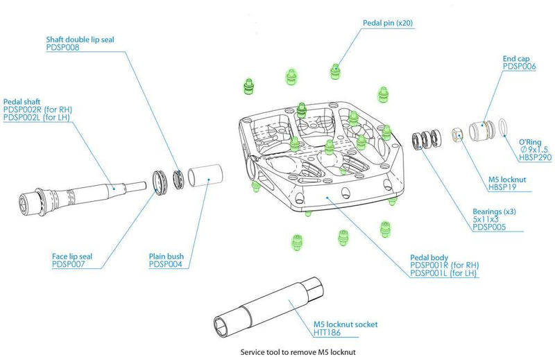 Load image into Gallery viewer, Hope pins for f20 platform pedals
