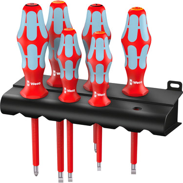 Wera 3165 i 6 schroevendraaierset, roestvrij staal + rek (rood blauw, 6-delig)