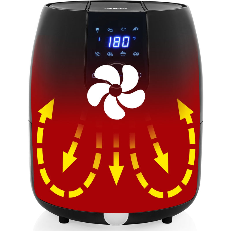 Load image into Gallery viewer, Princess 182025 aerofryer xxl heteluchtfriteuse (zwart zilver, 4,5 liter)
