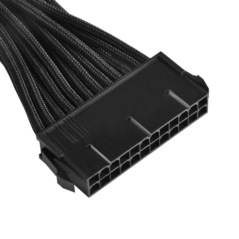 Load image into Gallery viewer, Silverstone 24-pin atx verlengkabel (zwart, 30 centimeter, pp07-mbb)
