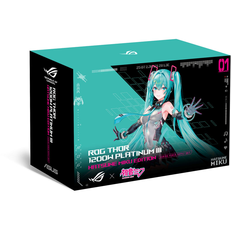 Load image into Gallery viewer, Asus rog thor platinum iii hatsune miku edition modulaire 1200 watt voeding (zwart, 1x 12v-2x6, 4x pcie)
