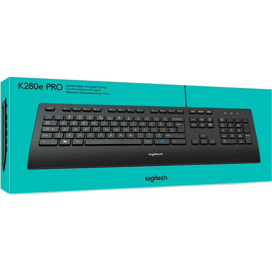 Logitech k280e toetsenbord (zwart, eu lay-out (qwerty), rubberdome)