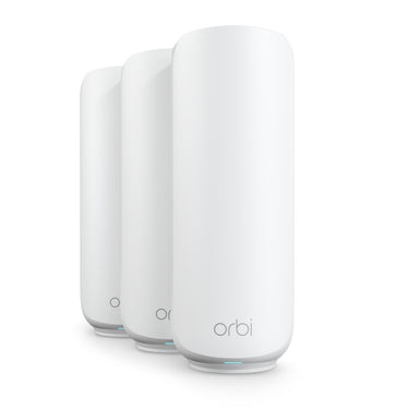 Netgear orbi 370 wifi mesh systeem, dual-band wifi 7-mesh systeem, 3 stuks mesh router (wit, 1x orbi wifi 7-router (rbe371), 2x orbi wifi 7-satellieten (rbe370))