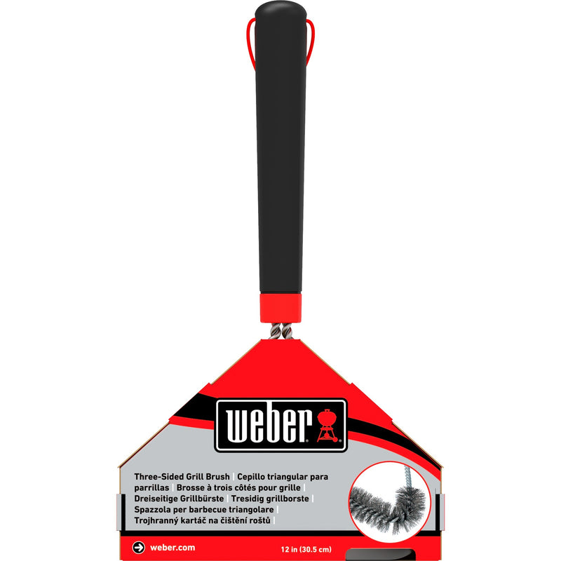 Load image into Gallery viewer, Weber driezijdige reinigingsborstel grillreinigingsborstel (zwart rood, 30 cm)
