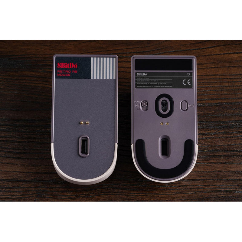 Afbeelding laden in galerijviewer, 8bitdo retro r8 mouse - n edition (grijs rood, 50 - 26000 dpi, bluetooth usb-c 2.4 ghz)
