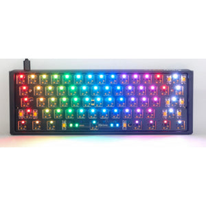Ducky one 3 mini ansi layout barebone rgb mechanisch toetsenbord (zwart, us lay-out (qwerty), 60%, rgb leds, hot swap, barebone)