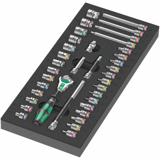 Wera 9700 tool rebel werkplaatswagen 1, 94-delig gereedschapswagen (zwart, incl. 4 schuimrubber inzetstukken met gereedschap)