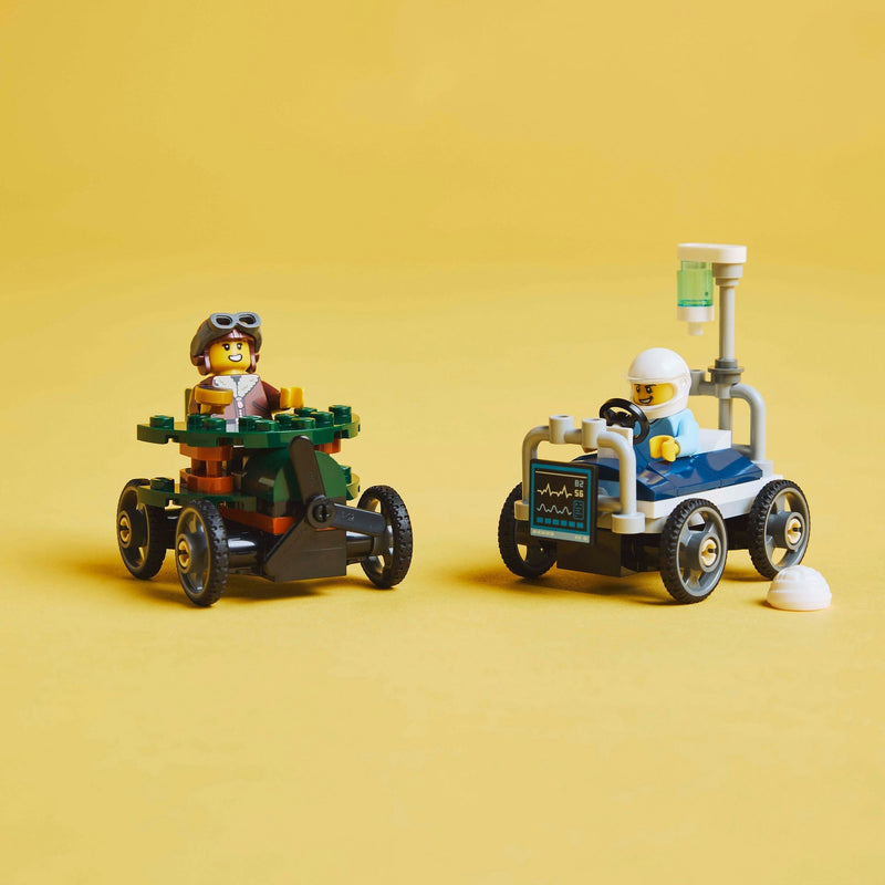 Load image into Gallery viewer, Lego city - raceautopakket: vliegtuig vs. ziekenhuisbed constructiespeelgoed (60459 | zeepkistenraceset)
