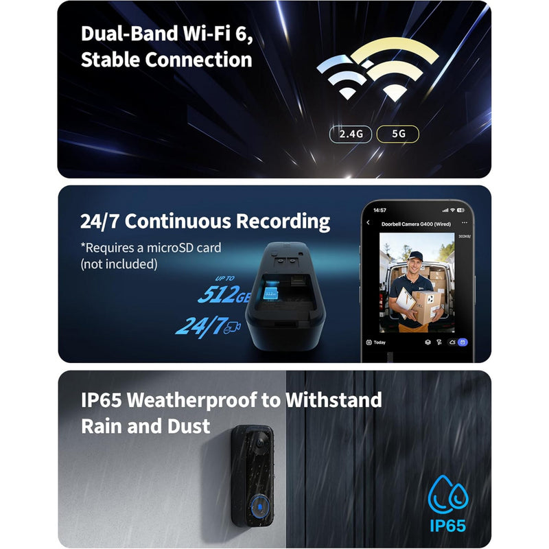 Afbeelding laden in galerijviewer, Aqara doorbell camera g400 select wired - 2k deurbelcamera met poe
