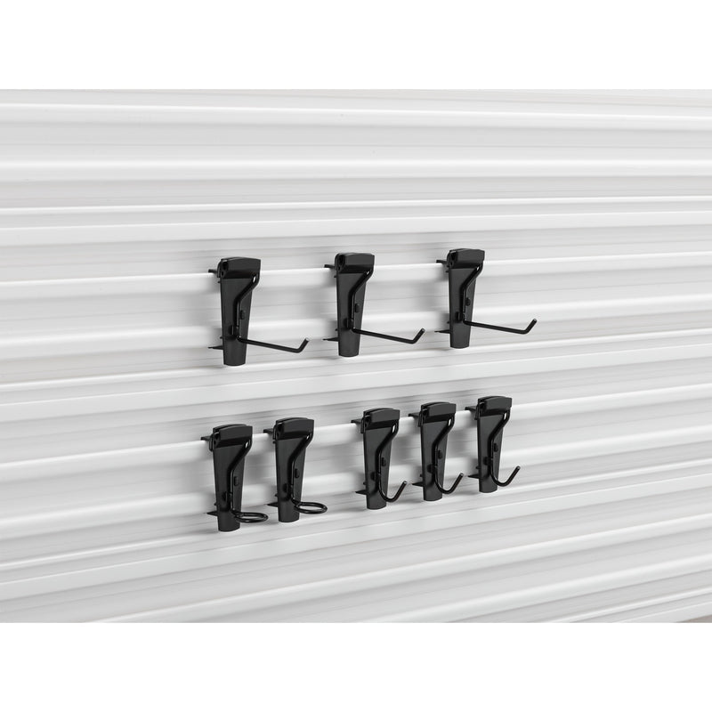 Load image into Gallery viewer, Stanley track wall - hakenassortiment small, 8 stuks houder (zwart)
