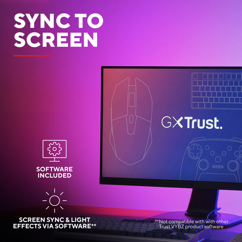 Load image into Gallery viewer, Trust gxt 907 vybz rgb-achtergrondverlichting voor monitoren (zwart)

