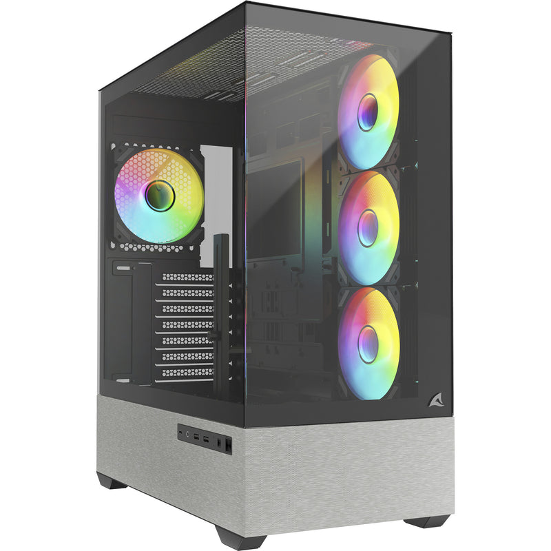 Load image into Gallery viewer, Sharkoon ak7 argb midi tower behuizing (zwart | 2x usb-a | 1x usb-c | rgb | tempered glass)
