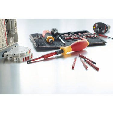 Wiha momentschroevendraaierset torquevario-s electric (rood geel, 19-delig, 0,8 - 5 nm)