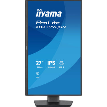 Iiyama prolite xb2797qsn-b1 27 monitor (zwart, 75 hz, hdmi, displayport, usb-c, lan, audio)