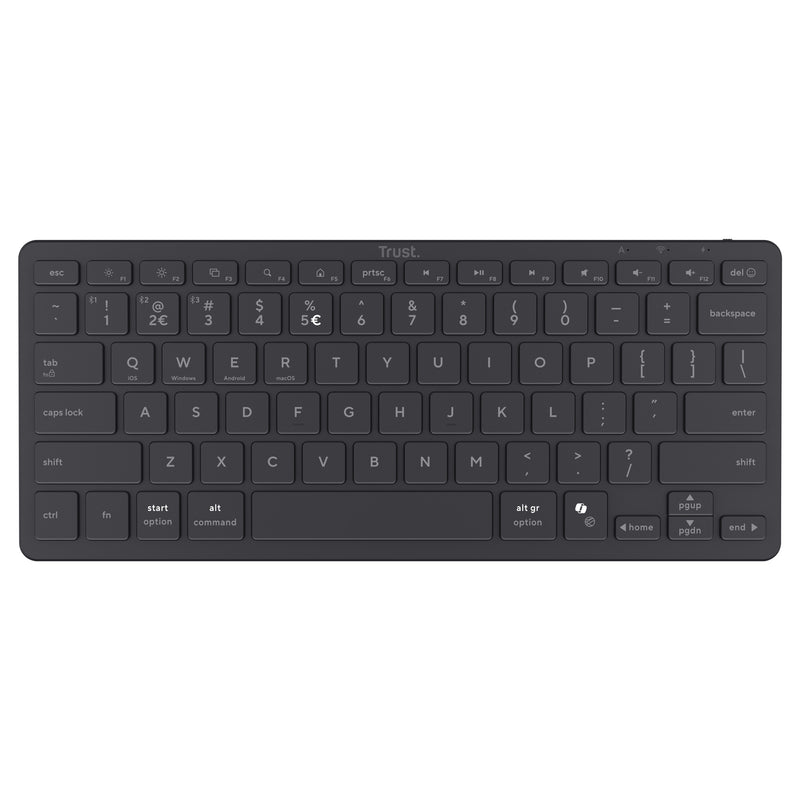 Load image into Gallery viewer, Trust nado ii bluetooth-toetsenbord (zwart, us lay-out (qwerty), scissor switches, 80% (tkl) , bluetooth)
