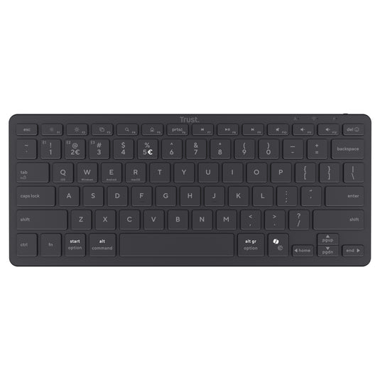 Trust nado ii bluetooth-toetsenbord (zwart, us lay-out (qwerty), scissor switches, 80% (tkl) , bluetooth)