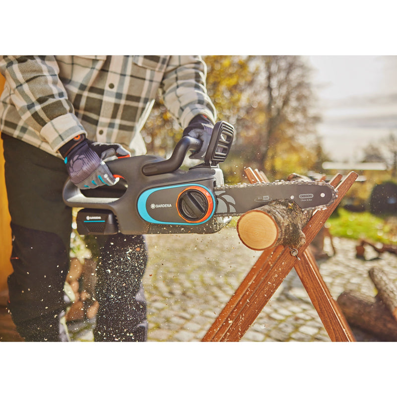 Load image into Gallery viewer, Gardena accukettingzaag powersaw 250 18v (grijs turquoise, accu en oplader inbegrepen, power for all alliance)
