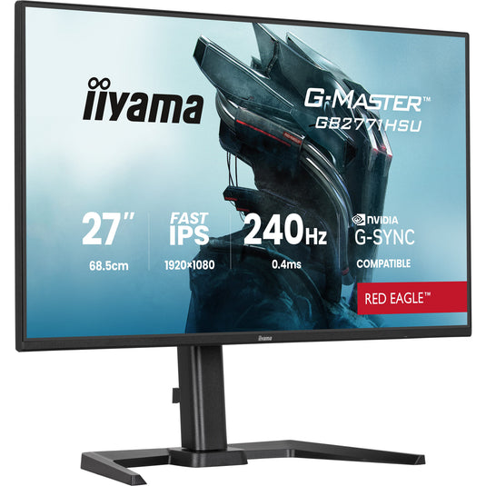 Iiyama g-master red eagle gb2771hsu-b1 27 gaming monitor (zwart, 2x hdmi, displayport, usb-a, usb-c, 240 hz)