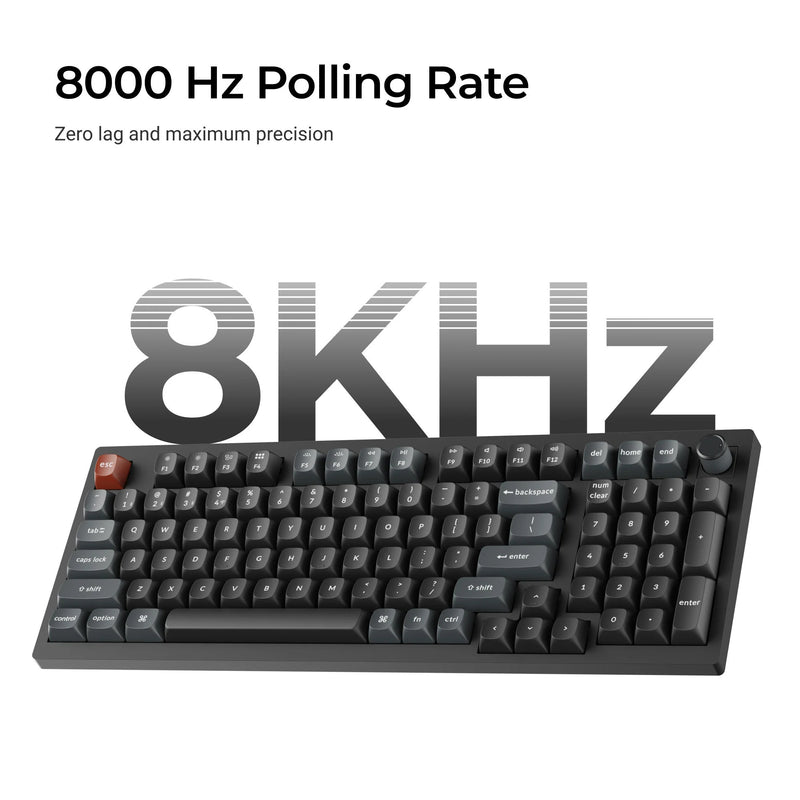 Load image into Gallery viewer, Keychron v5 ultra 8k wireless custom mechanical keyboard (zwart, us lay-out (qwerty), silk pom red, 96%, rgb, hot swap, 2.4 ghz | bluetooth 5.3 | usb-c)
