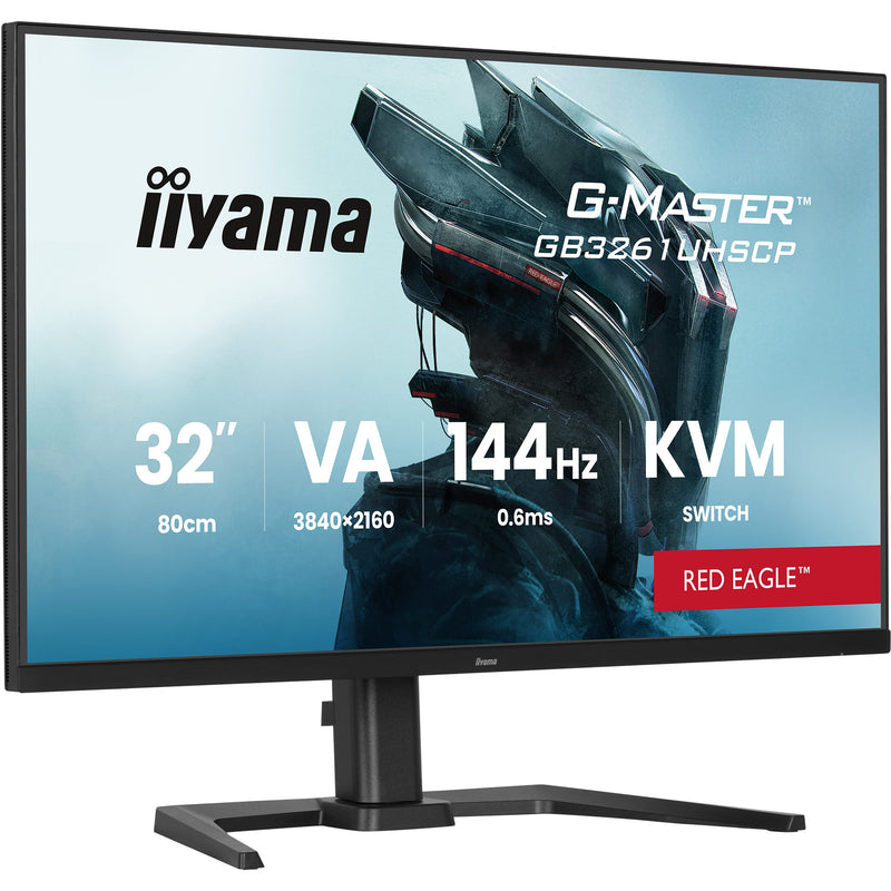 Load image into Gallery viewer, Iiyama g-master red eagle gb3261uhscp-b1 31.5 4k uhd gaming monitor (zwart (mat), 144 hz, hdmi, displayport, usb-c, audio, amd freesync )
