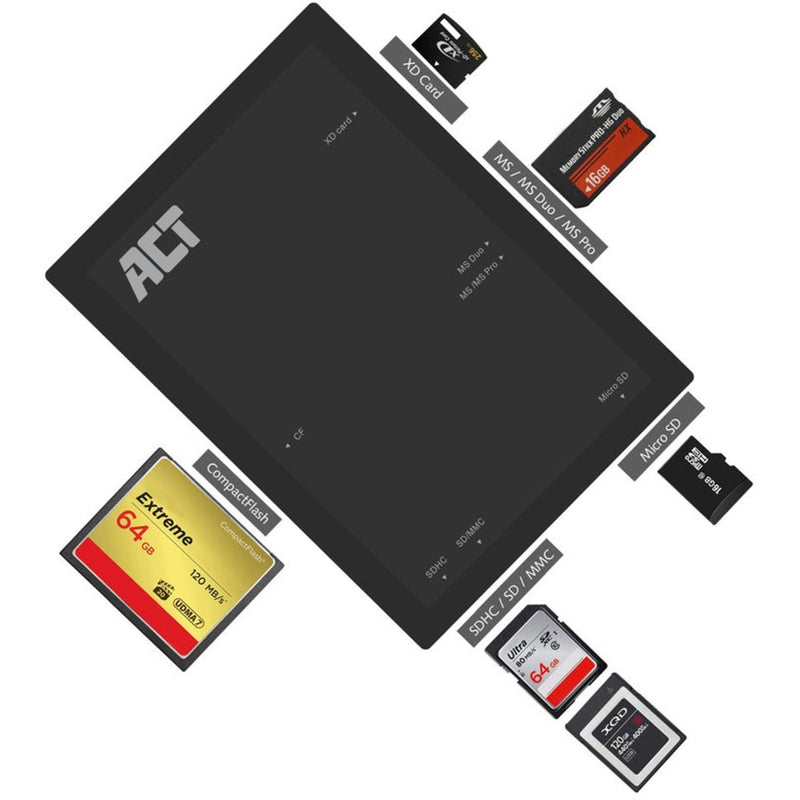 Load image into Gallery viewer, Act connectivity externe usb 3.2 gen1 (usb 3.0) kaartlezer (zwart)
