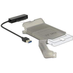 Delock usb-a 3.2 gen 1 naar 22-pin sata (female) converter (zwart)