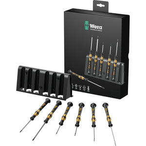 Wera micro esd schroevendraaierset met rek (zwart geel, 6-delig)