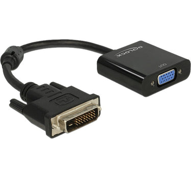 Delock adapter dvi-d 24+1 male > vga female (zwart)
