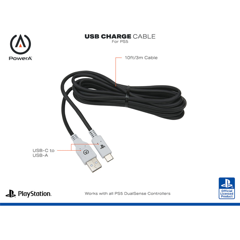 Load image into Gallery viewer, Powera usb-c-kabel voor playstation 5 (zwart wit, 3 meter)

