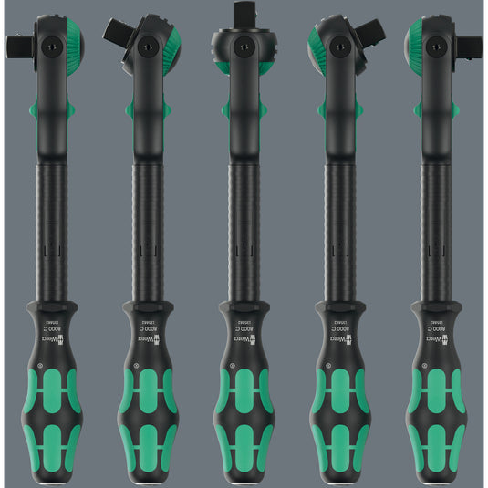 Wera 8000 c black edition zyklop speed ratel met 1 2 aandrijving (zwart groen)