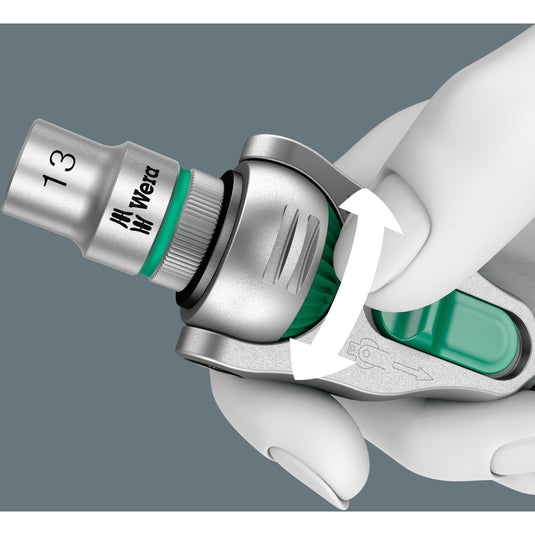 Wera 8100 sa 4 zyklop speed ratelset, 1 4 gereedschapsset (zwart groen, 41-delig, speedratel met draaibare kop)