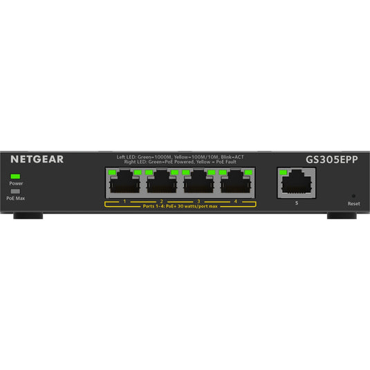 Netgear gs305epp switch (zwart)