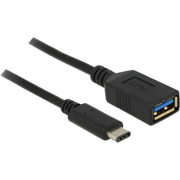 Load image into Gallery viewer, Delock superspeed usb-c 3.1, gen 1 male > usb-a female adapter (zwart, 0,15 meter)
