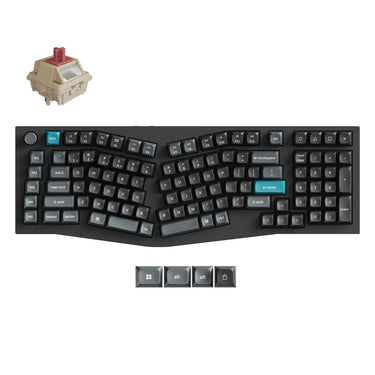 Keychron q13 ultra-m1 8k wireless custom mechanical keyboard (zwart, us lay-out (qwerty), silk pom red, 96%, rgb, hot swap, 8k, 2.4 ghz | bluetooth 5.2 | usb-c)