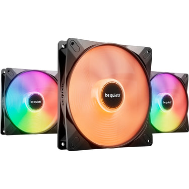 Be quiet! light wings lx pwm rgb case fans (zwart, 3 stuks, 140 x 140 x 25 mm)