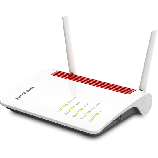 Fritz! box 6850 5g international wlan lte router (wit rood, mesh wi-fi, 4g (lte), 3g (umts hspa+)