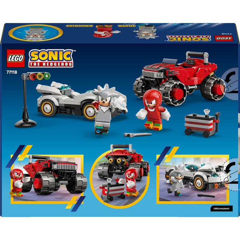 Load image into Gallery viewer, Lego sonic the hedgehog 77118 silvers auto vs. knuckles' monstertruck

