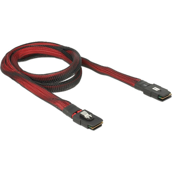 Load image into Gallery viewer, Delock mini sas sff-8087 > mini sas sff-8087 kabel (rood zwart, 1 meter)
