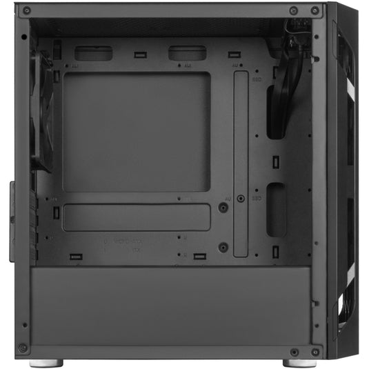 Silverstone sst-fah1mb-g midi tower behuizing (zwart | 3x usb-a | tempered glass)