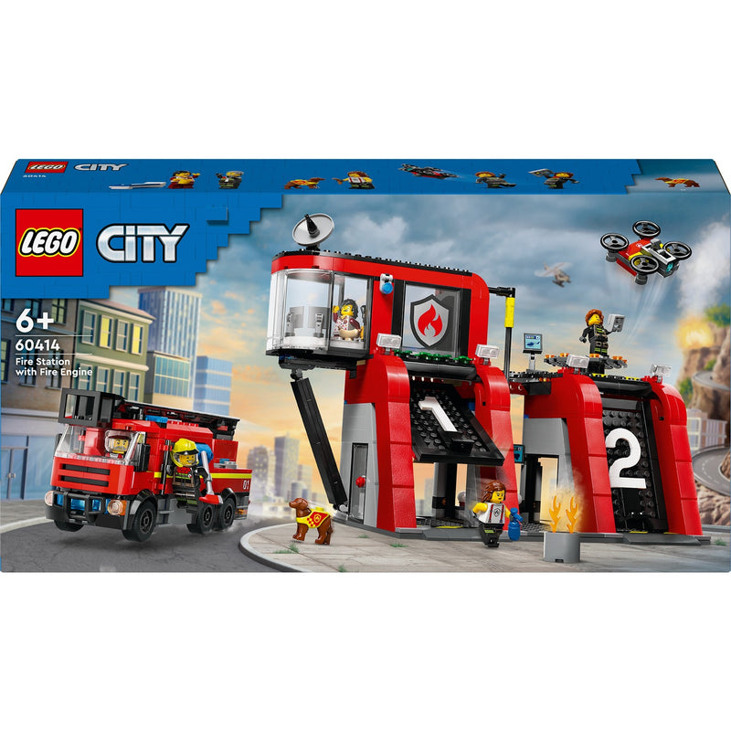 Load image into Gallery viewer, Lego city 60414 brandweerkazerne en brandweerauto
