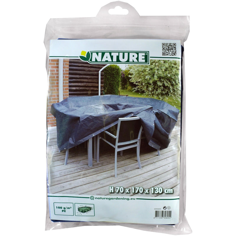 Load image into Gallery viewer, Nature tuinmeubelafdekhoes voor rechthoekige tafel en stoelen afdekking (grijs)
