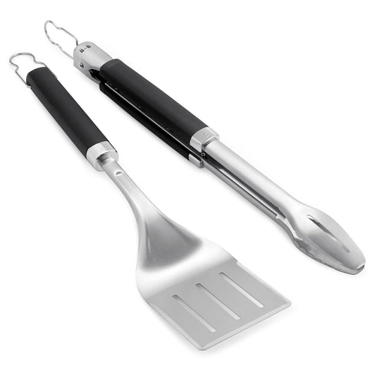 Weber precision barbecuetang- en spatelset grillbestek (roestvrij staal zwart)