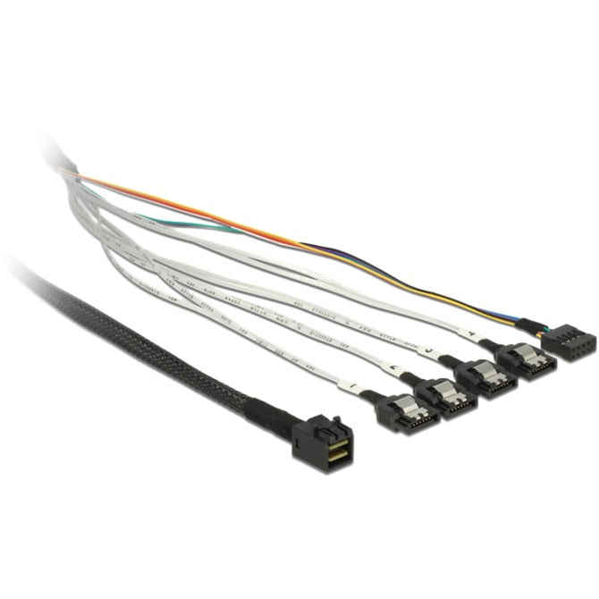 Load image into Gallery viewer, Delock cable mini sas hd sff-8643 > 4 x sata 7 pin, 0,5m kabel (83315, + sideband)
