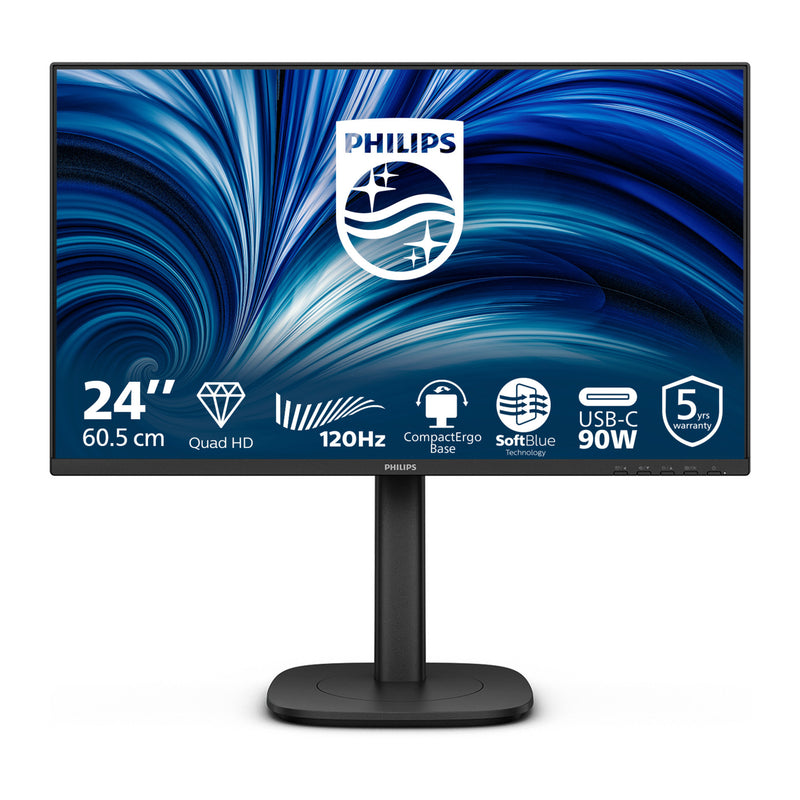 Load image into Gallery viewer, Philips 24b2u3601 00 23.8 monitor (zwart, hdmi, displayport, usb-c, lan, audio, 120 hz)
