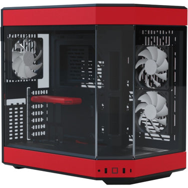 Hyte y60 midi tower behuizing (rood zwart | 3x usb-a | tempered glass)