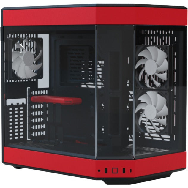 Load image into Gallery viewer, Hyte y60 midi tower behuizing (rood zwart | 3x usb-a | tempered glass)
